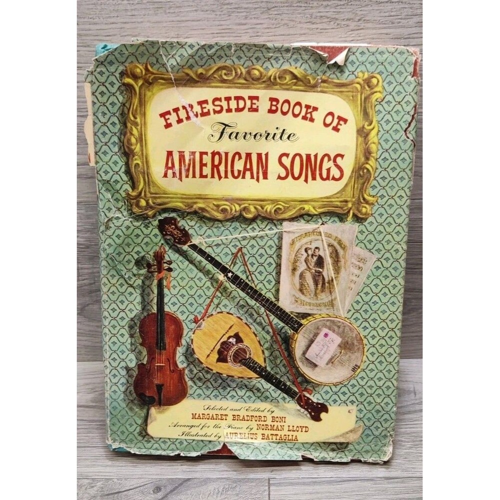 Fireside Book of Favorite American Songs Hardcover 1952 Vintage Piano Music DJ